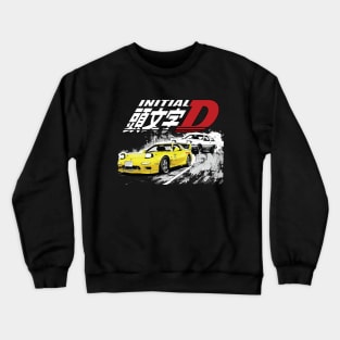 Initial D FD RX7 Stage 1 Drifting - Keisuke Takahashi's RedSuns vs takumi 86 Crewneck Sweatshirt